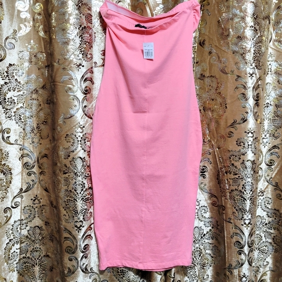 Derek Heart - Pink Bodycon Midi Dress / Size Small - Picture 3 of 7